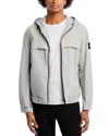 Stone Island Capospalla Mixed Media Hooded Jacket In Pearl Gray