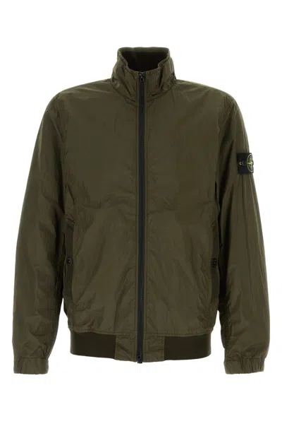 Stone Island Garment Dyde Crinkle Reps Ny Jacket In Green