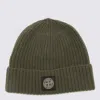 Stone Island Mens Green Brand-patch Ribbed Wool Beanie In Green