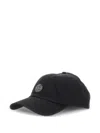 Stone Island Logo Patch Six-panel Cap In Black