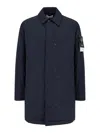 Stone Island Cappotto In Nylon Imbottito In Blue