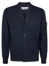 Stone Island Blue Cotton Cardigan In Blue