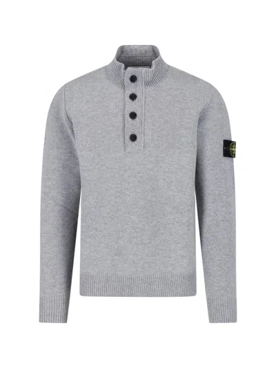 Stone Island Cardigan Buttons "5100040" In Gray