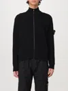 Stone Island Long-sleeved Zipper Cardigan In Black