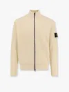 Stone Island Logo Badge Cardigan Sweaters And Cardigans White In White