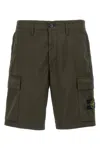 Stone Island Utility Cargo Shorts With Multiple Pockets In Green