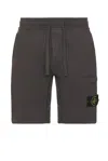 Stone Island Logo Patch Bermuda Shorts In Charcoal