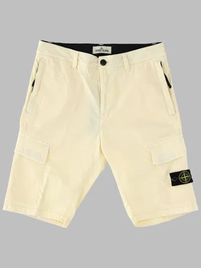 Stone Island Cargo Bermuda_regular Tapered Fit In Yellow