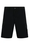 Stone Island Old Effect Cotton Cargo Bermuda Shorts Clothing In Black