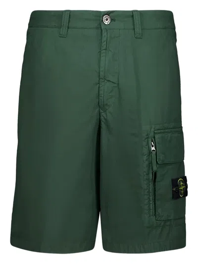 Stone Island Cargo Bermuda Shorts In Green