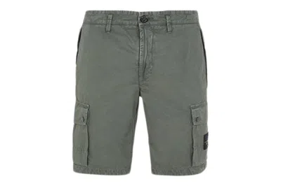 Pre-owned Stone Island Cargo Bermuda Shorts Slim Fit - Old Treatment Musk Green