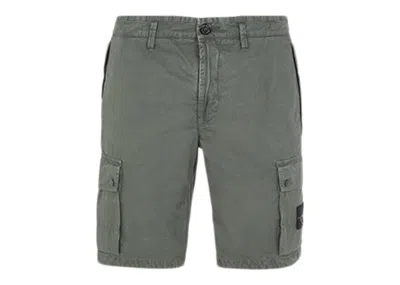 Pre-owned Stone Island Cargo Bermuda Shorts Slim Fit Old Treatment In Musk Green