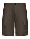 Stone Island Utility Cargo Shorts With Multiple Pockets In Green