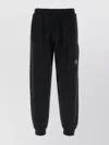 Stone Island Cargo Cotton Joggers Elastic Waistband In Black