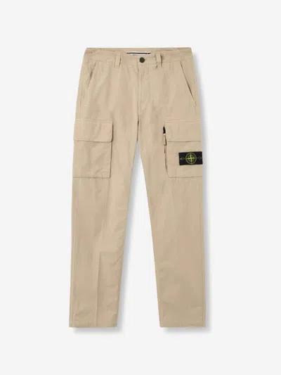 Stone Island Cargo Cotton Pants In Brown