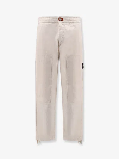 Stone Island Cargo Cotton Trousers In Neutral