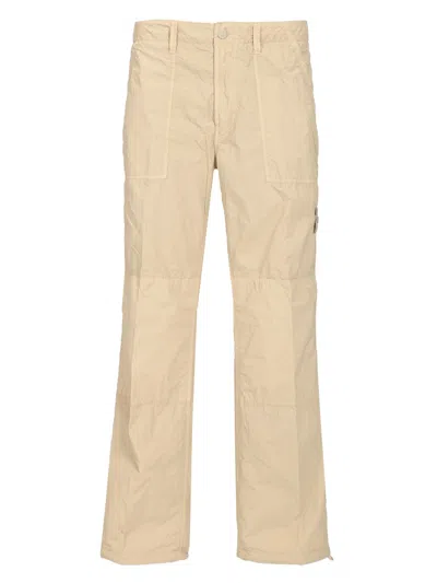 Stone Island Ghost Logo Pants Featuring Pockets In Beige