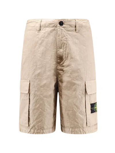 Stone Island Nylon Panama Loose Fit Cargo Bermudas Clothing In Brown
