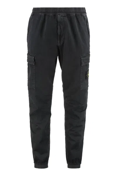Stone Island Cargo Pants In Cotton In Black