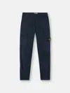 Stone Island Regular-tapered-fit Cargo Pants With Elasticated Waistband In Blue