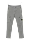 Stone Island Cargo Trousers With Patch Pockets In Gray