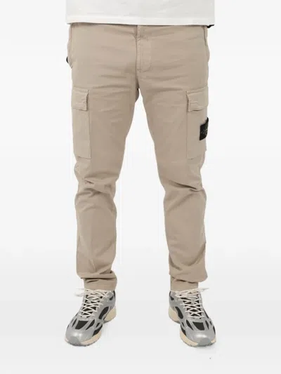 Stone Island Cargo Patch Trousers In Neutral