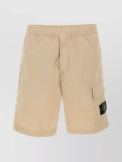 Stone Island Compass-badge Bermuda Shorts In Sand
