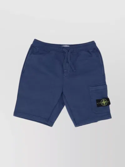 Stone Island Cargo Pocket Elastic Waistband Shorts In Blue