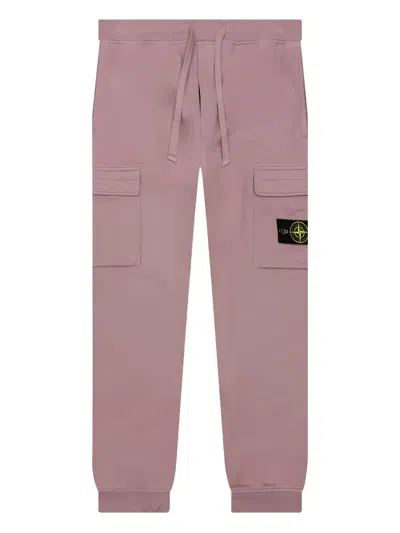 Stone Island Cargo-pocket Fleece Trousers In Pink