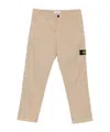 Stone Island Logo Cotton Cargo Trousers In Brown