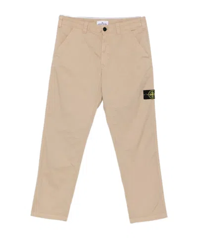 Stone Island Cargo-pocket Logo-patch Trousers In Brown