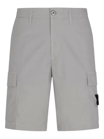 Stone Island Cargo-pocket Shorts In Gray