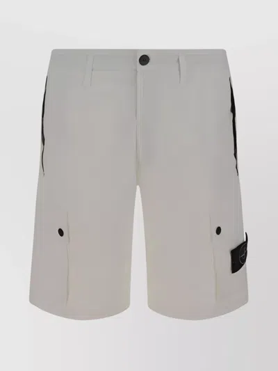 Stone Island Cargo Pocket Slim Fit Shorts In White