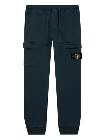 Stone Island Cargo Pocket Sweatpants In Blue