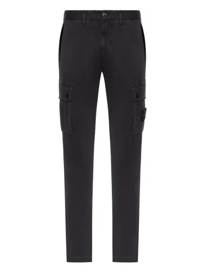 Stone Island Cargo-pocket Trousers In Black