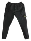 Stone Island Cargo Trousers With Logo Patch In Black