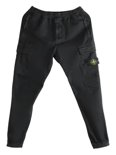 Stone Island Cargo-pocket Trousers In Black
