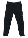 Stone Island Straight Leg Cargo Trousers With Multiple Pockets In Blue