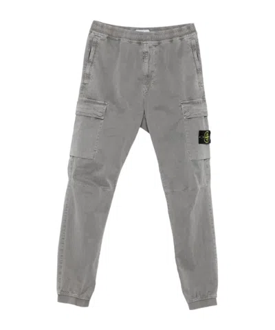 Stone Island Elastic Waist Sweatpants In Gray