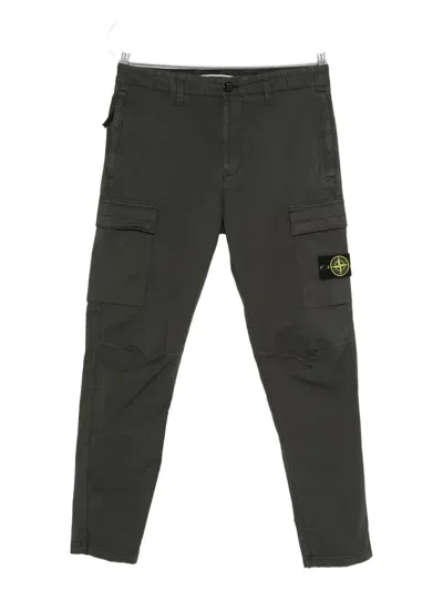 Stone Island Cargo-pocket Trousers In Black