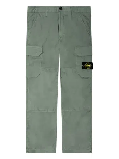 Stone Island Cargo Pocket Trousers In Green
