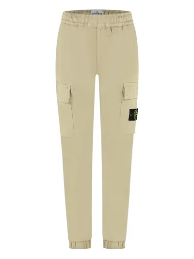 Stone Island Kids' Cargo Pocket Trousers In Neutral