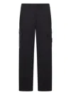 Stone Island Cotton Cargo Trousers In Black