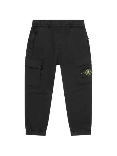 Stone Island Kids' Cargo-pockets Trousers In Black