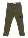 Stone Island Cargo Pocket Trousers In Green