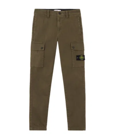 Stone Island Cargo-pockets Trousers In Green