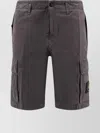 Stone Island Men Organic Cotton Cargo Shorts In Brown