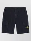 Stone Island Old Effect Cotton Cargo Bermuda Shorts Clothing In Black