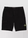 Stone Island Old Effect Cotton Cargo Bermuda Shorts Clothing In Black