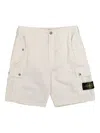 Stone Island Comfort Fit Cargo Bermuda Shorts With Elasticated Waistband In Neutrals